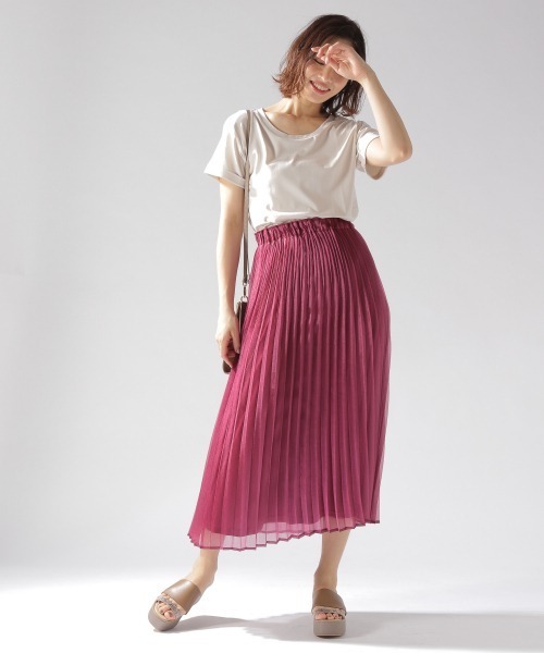 BAYFLOW(ベイフロー)の「シアーランダムプリーツスカート(スカート・レディース・ライトグレー/パープル/グリーン/キャメル・SMALL/MEDIUM)」の11枚目の写真