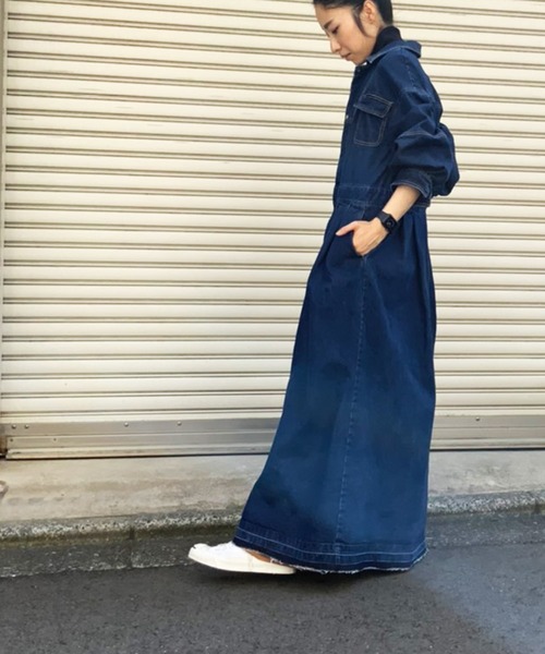 AVIE（アビィ）の「デニム7分袖シャツワンピース（ワンピース）」 - WEAR