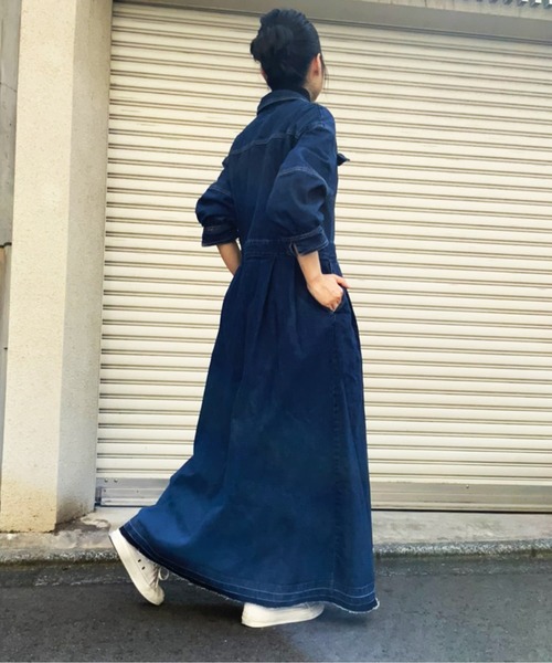 ワンピース avie AVIE 「AVIE」 長袖ワンピース 38 インディゴブルー レディース