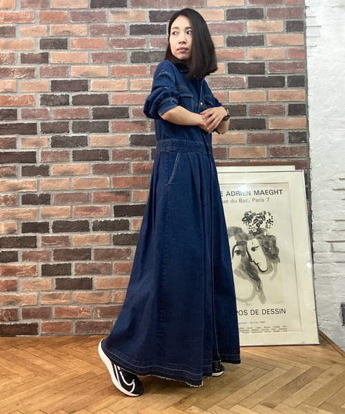 AVIE（アビィ）の「デニム7分袖シャツワンピース（ワンピース）」 - WEAR