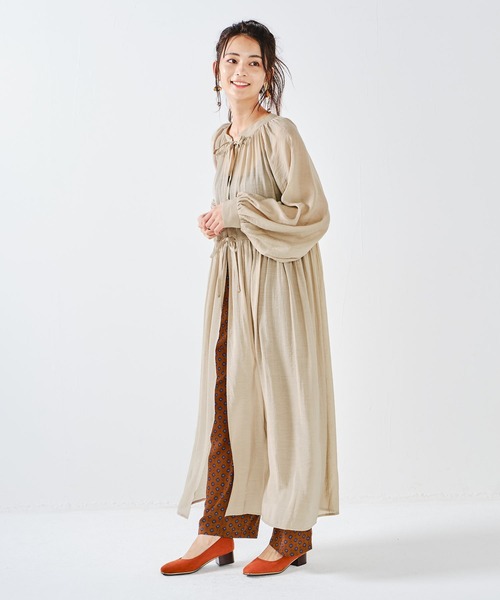 CONSCIOUS DAY（コンシャスデイ）の「バックリボン2wayギャザーワンピース（ワンピース・レディース・ベージュ/ブラウン/ピンク・ﾌﾘ-）」の3枚目の写真