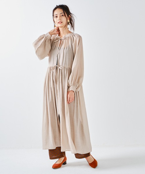 CONSCIOUS DAY（コンシャスデイ）の「バックリボン2wayギャザーワンピース（ワンピース・レディース・ベージュ/ブラウン/ピンク・ﾌﾘ-）」の6枚目の写真