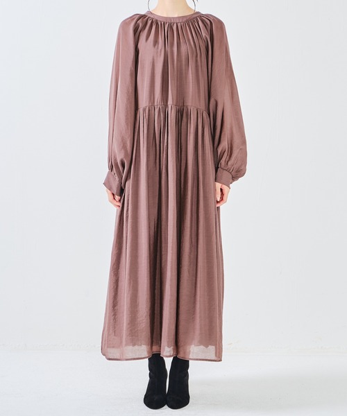 CONSCIOUS DAY（コンシャスデイ）の「バックリボン2wayギャザーワンピース（ワンピース・レディース・ベージュ/ブラウン/ピンク・ﾌﾘ-）」の8枚目の写真