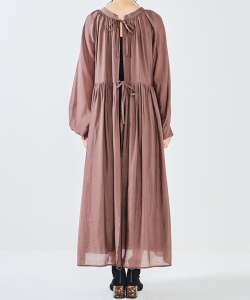 CONSCIOUS DAY（コンシャスデイ）の「バックリボン2wayギャザーワンピース（ワンピース・レディース・ベージュ/ブラウン/ピンク・ﾌﾘ-）」の10枚目の写真