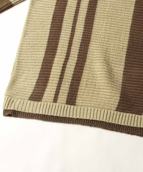 NILWAY(ニルウェイ)の「モヘアタッチ配色ストライプスーパーオーバーサイズニット(ニット/セーター・メンズ・ブラウン系/ベージュ系/ベージュ系1・FREE)」の5枚目の写真