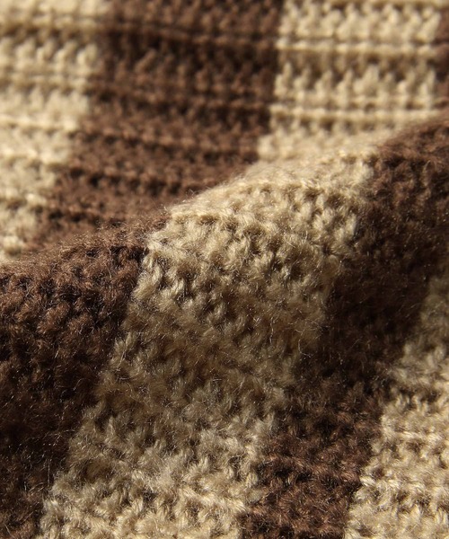 NILWAY(ニルウェイ)の「モヘアタッチ配色ストライプスーパーオーバーサイズニット(ニット/セーター・メンズ・ブラウン系/ベージュ系/ベージュ系1・FREE)」の4枚目の写真