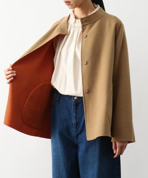 LOISIR（ロワズィール）の「ダブルフェイスジャケット（ノーカラー 