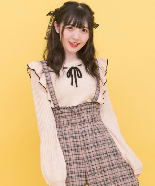 Secret Honey シークレットハニー の ハシゴリボンフリルリブニット ニット セーター Wear