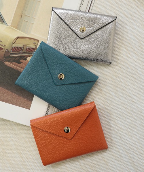 emesuelee(エメスーリー)の「シボ加工 本革 コンパクトカードケース(カードケース・レディース・ブラック/ベージュ/シルバー/オレンジ/ブルー/ゴールド/パープル/ライトブルー/グリーン/イエロー/ピンク/オレンジ系/ミント・フリー)」の17枚目の写真