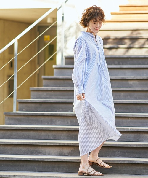 RIVE DROITE（リヴドロワ）の「ストライプカフタンドレスワンピース