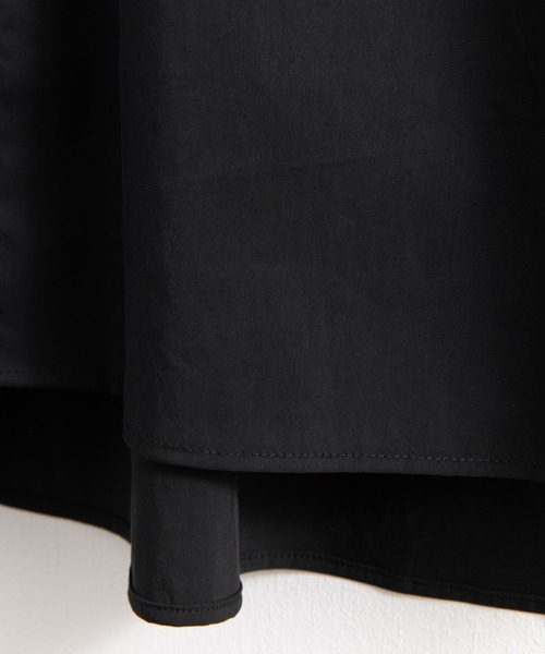 Audience（オーディエンス）の「【撥水・撥油 】オーバーサイズ クロス ストレッチ タイプライター バンドカラー 長袖 ボクシーシャツ（シャツ/ブラウス・メンズ・ブラック/オフホワイト・M/L）」の17枚目の写真