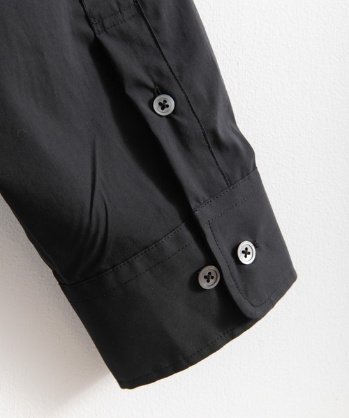 Audience（オーディエンス）の「【撥水・撥油 】オーバーサイズ クロス ストレッチ タイプライター バンドカラー 長袖 ボクシーシャツ（シャツ/ブラウス・メンズ・ブラック/オフホワイト・M/L）」の21枚目の写真