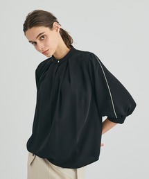 UNITED TOKYO | 2way キーネック パイピングブラウス【手洗い可能】(シャツ/ブラウス)