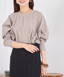 塩縮加工 タイプライター リブ切替ラグランプルオーバー