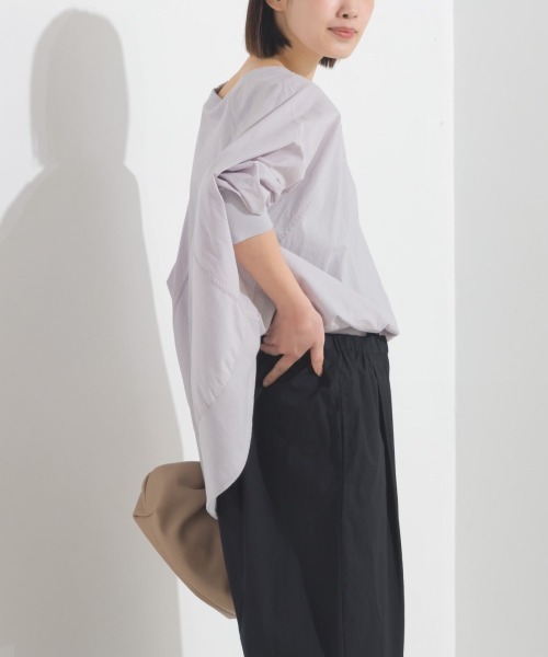 OMNES（オムネス）の「塩縮加工 タイプライター リブ切替ラグランプルオーバー（シャツ/ブラウス・レディース・ホワイト/ブラック/ベージュ/ブルー系その他/サックスブルー系/ブラウン/ライトグレー/モカ・FREE）」の20枚目の写真