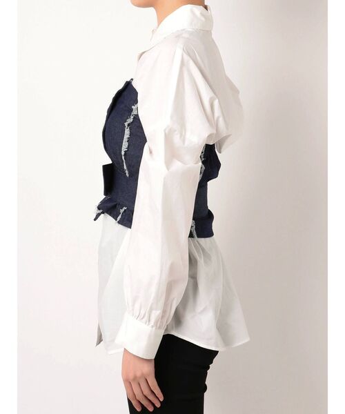 EMODA（エモダ）の「フリンジビスチェシャツ（シャツ/ブラウス・レディース・インディゴブルー/ベージュ/ブラック・FREE）」の14枚目の写真