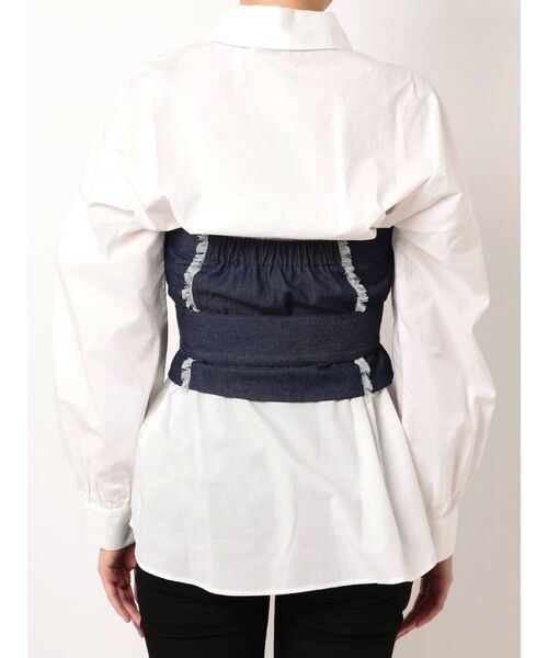 EMODA（エモダ）の「フリンジビスチェシャツ（シャツ/ブラウス・レディース・インディゴブルー/ベージュ/ブラック・FREE）」の12枚目の写真