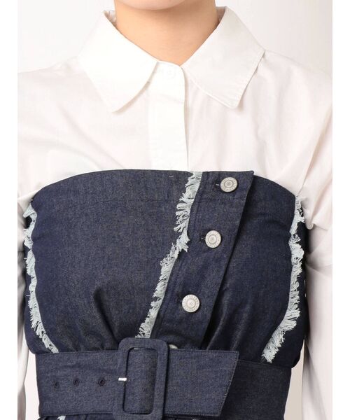 EMODA（エモダ）の「フリンジビスチェシャツ（シャツ/ブラウス・レディース・インディゴブルー/ベージュ/ブラック・FREE）」の15枚目の写真