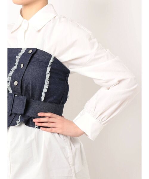 EMODA（エモダ）の「フリンジビスチェシャツ（シャツ/ブラウス・レディース・インディゴブルー/ベージュ/ブラック・FREE）」の16枚目の写真