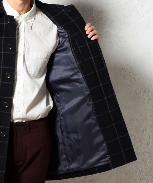 green label relaxing（グリーンレーベルリラクシング）の「□W/P SHAGGY STN コート ◆（ステンカラーコート・メンズ・グレー/ネイビー・SMALL/MEDIUM/LARGE）」の3枚目の写真