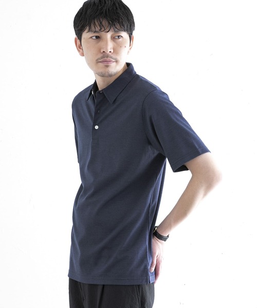 URBAN RESEARCH ROSSO MEN（アーバンリサーチロッソメン）の「メリノウールポロシャツ（ポロシャツ・メンズ・ネイビー/カーキ/グレー・MEDIUM/X-LARGE/SMALL/LARGE）」の5枚目の写真
