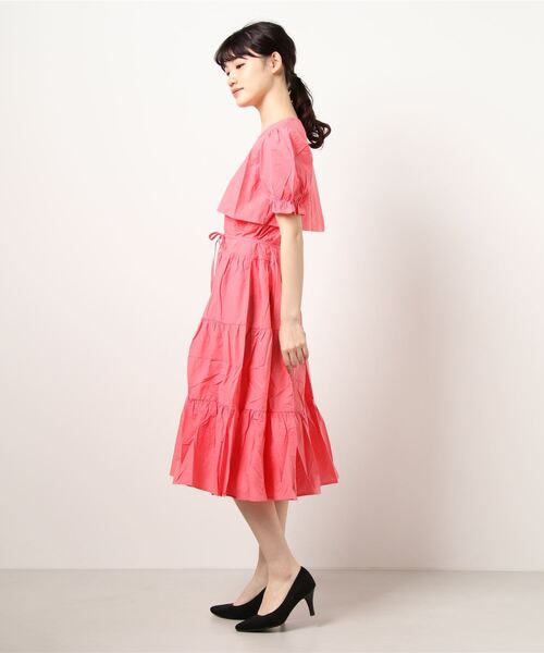 LUGG NAGG（ラグナグ）の「【M～XL対応】セットアップ風ドッキングティアードワンピース（ワンピース・レディース・ブラック/ピンクベージュ/ラベンダー/ローズ/ライトグリーン・LARGE/MEDIUM/X-LARGE）」の7枚目の写真