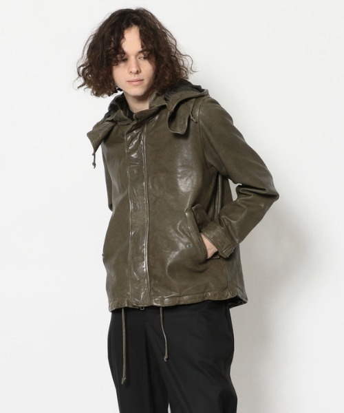 NCB neat caprice brand(エヌシービーニートカプリスブランド)の「NCB neat caprice brand(エヌシービーニートカプリスブランド) シープシェルパーカー(ブルゾン・メンズ・ブラック/オリーブ・LARGE/SMALL/MEDIUM)」の3枚目の写真