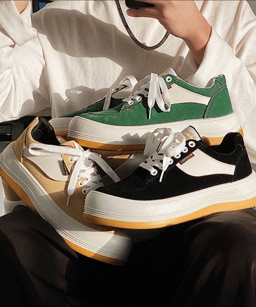 aimoha(アイモハ)の「厚底カジュアルシューズ(スニーカー・メンズ・ブラック/グリーン・26.0cm/25.0cm/26.5cm/27.0cm/25.5cm)」の7枚目の写真