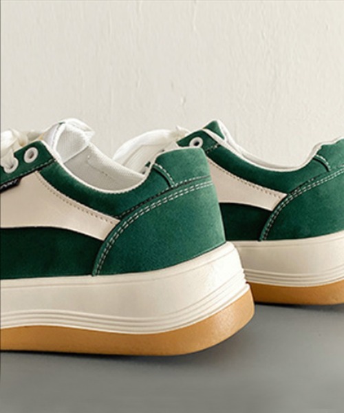 aimoha(アイモハ)の「厚底カジュアルシューズ(スニーカー・メンズ・ブラック/グリーン・26.0cm/25.0cm/26.5cm/27.0cm/25.5cm)」の9枚目の写真