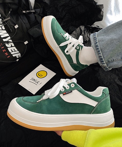 aimoha(アイモハ)の「厚底カジュアルシューズ(スニーカー・メンズ・ブラック/グリーン・26.0cm/25.0cm/26.5cm/27.0cm/25.5cm)」の22枚目の写真