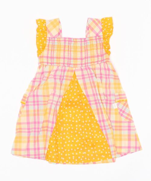 KP（ケーピー）の「シャーリングチェックワンピース(100-130cm)（ワンピース・キッズ・ブルー系その他/オレンジ・130cm/100cm/120cm/110cm）」の8枚目の写真