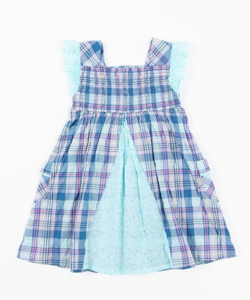KP（ケーピー）の「シャーリングチェックワンピース(100-130cm)（ワンピース・キッズ・ブルー系その他/オレンジ・130cm/100cm/120cm/110cm）」の10枚目の写真