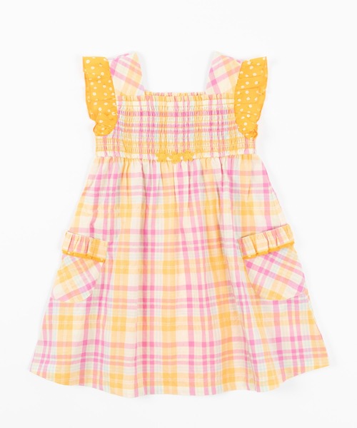 KP（ケーピー）の「シャーリングチェックワンピース(100-130cm)（ワンピース・キッズ・ブルー系その他/オレンジ・130cm/100cm/120cm/110cm）」の11枚目の写真