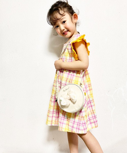 KP（ケーピー）の「シャーリングチェックワンピース(100-130cm)（ワンピース・キッズ・ブルー系その他/オレンジ・130cm/100cm/120cm/110cm）」の14枚目の写真