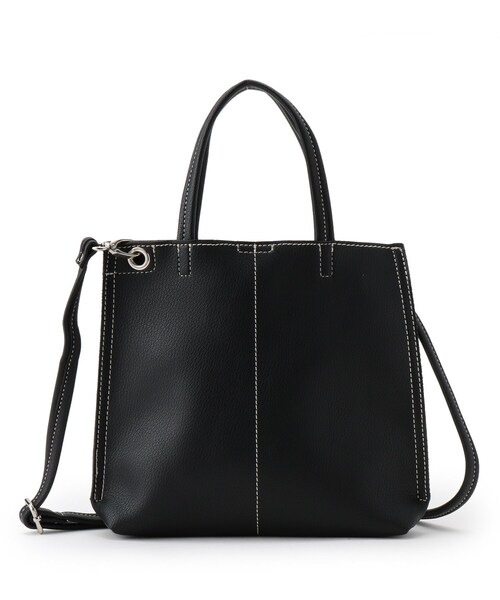 SHOO・LA・RUE（シューラルー）の「◆一枚革風ハトメショルダー（ショルダーバッグ・レディース・ブラック/ナチュラル/ブラウン系・00）」の2枚目の写真