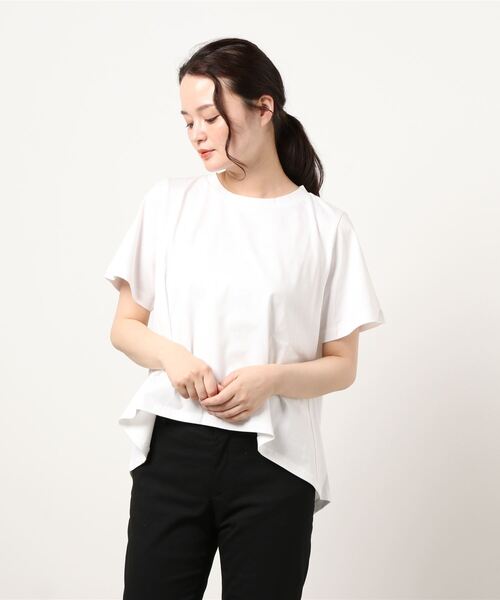 タグ付き・未使用　mizuiro ind　クルーネックフレアT mizuiroind / ミズイロインド クルーネックフレアTシャツ