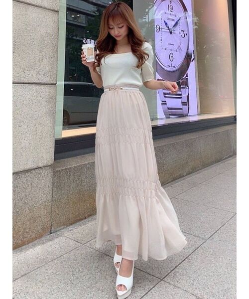 RESEXXY（リゼクシー）の「ビジューモチーフゴムベルト（ベルト・レディース・ホワイト/ブラック/ベージュ・FREE）」の5枚目の写真