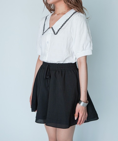 yuue' ( wear )(ユーイ)の「ガーリーパフショルダーブラウス(シャツ/ブラウス・レディース・ホワイト・S/M/L)」の8枚目の写真