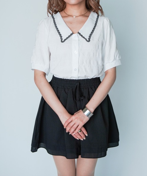yuue' ( wear )(ユーイ)の「ガーリーパフショルダーブラウス(シャツ/ブラウス・レディース・ホワイト・S/M/L)」の5枚目の写真