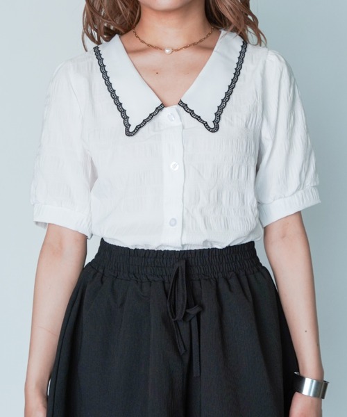yuue' ( wear )(ユーイ)の「ガーリーパフショルダーブラウス(シャツ/ブラウス・レディース・ホワイト・S/M/L)」の10枚目の写真