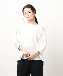 Samansa Mos2 | 綿麻バルーン袖Tブラウス(シャツ/ブラウス)