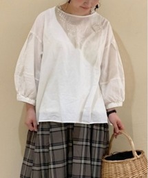 Samansa Mos2 | 綿麻バルーン袖Tブラウス(シャツ/ブラウス)