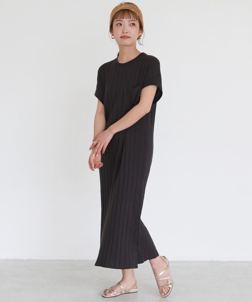 SLOBE IENA（スローブイエナ）の「ピースダイワイドリブワンピース【手洗い可能】◆（ワンピース・レディース・ベージュ/ホワイト/グレー・FREE）」の2枚目の写真