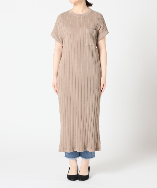 SLOBE IENA（スローブイエナ）の「ピースダイワイドリブワンピース【手洗い可能】◆（ワンピース・レディース・ベージュ/ホワイト/グレー・FREE）」の7枚目の写真