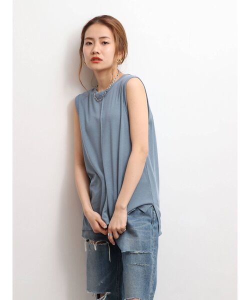 Ungrid（アングリッド）の「アシメヘムタンクトップ（タンクトップ・レディース・オフホワイト/ブルー/モカ・FREE）」の13枚目の写真