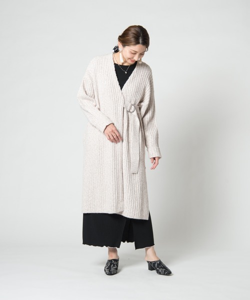 LAYMEE（レイミー）の「Vinca knit coat / ヴィンカニットコート（その他アウター・レディース・アイボリー/グレー/ミント・FREE）」の17枚目の写真