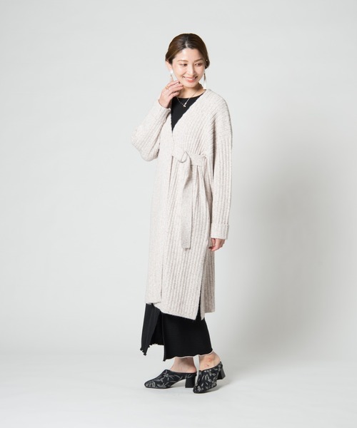 LAYMEE（レイミー）の「Vinca knit coat / ヴィンカニットコート（その他アウター・レディース・アイボリー/グレー/ミント・FREE）」の18枚目の写真