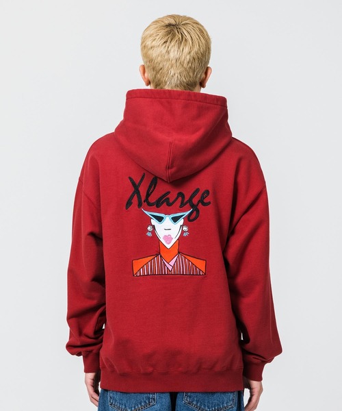 XLARGE(エクストララージ)の「EMBROIDERY FACE PULLOVER HOODED SWEAT(パーカー・メンズ・ブラウン/バーガンディー/ブルー・L/S/M/XL)」の3枚目の写真