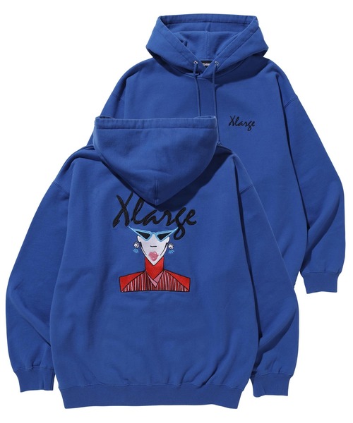 XLARGE(エクストララージ)の「EMBROIDERY FACE PULLOVER HOODED SWEAT(パーカー・メンズ・ブラウン/バーガンディー/ブルー・L/S/M/XL)」の2枚目の写真