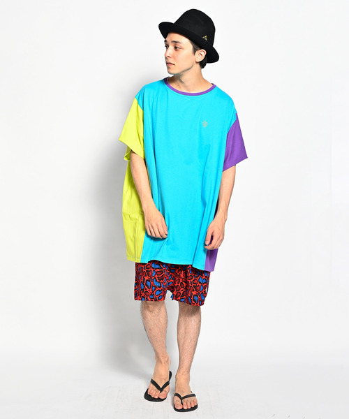 ALDIES(アールディーズ)の「Nobori Wide Big T / ノボリワイドビッグT(Tシャツ/カットソー・メンズ・ブラック/ターコイズブルー/ブルー/ブラック×ホワイト/ラスタ・FREE)」の4枚目の写真